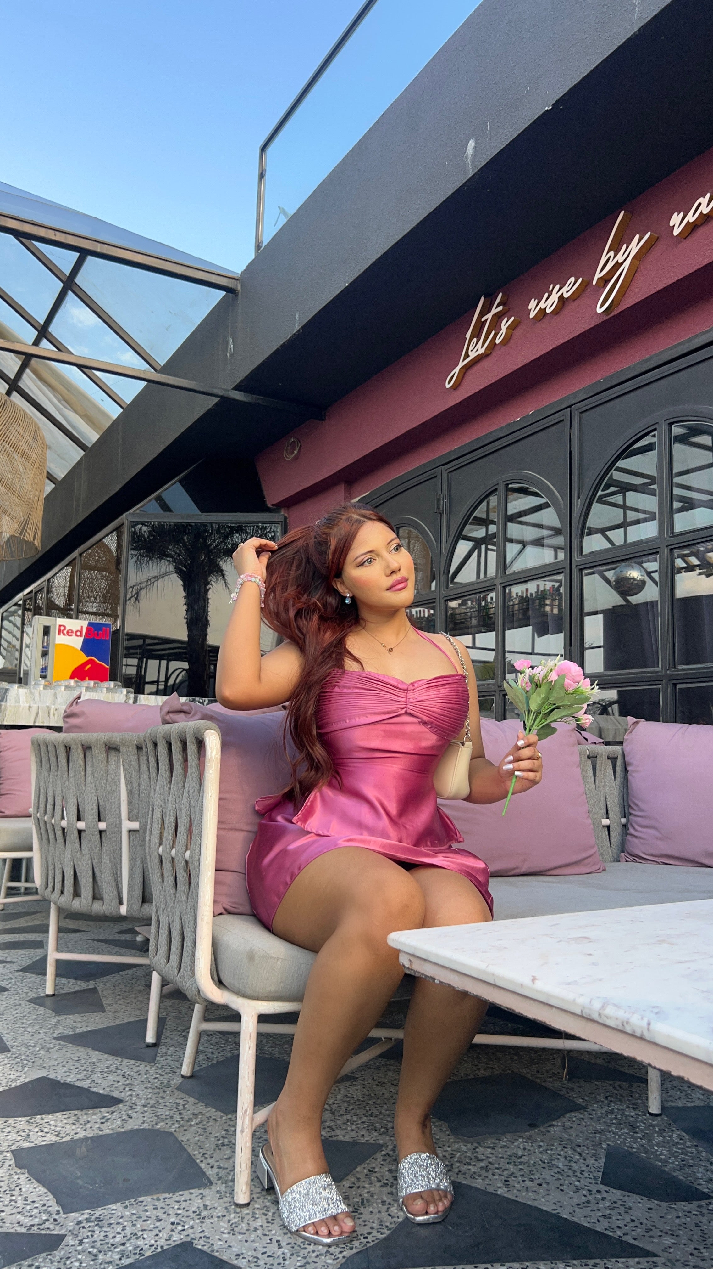 Rose Bloom Satin Co-ord Set